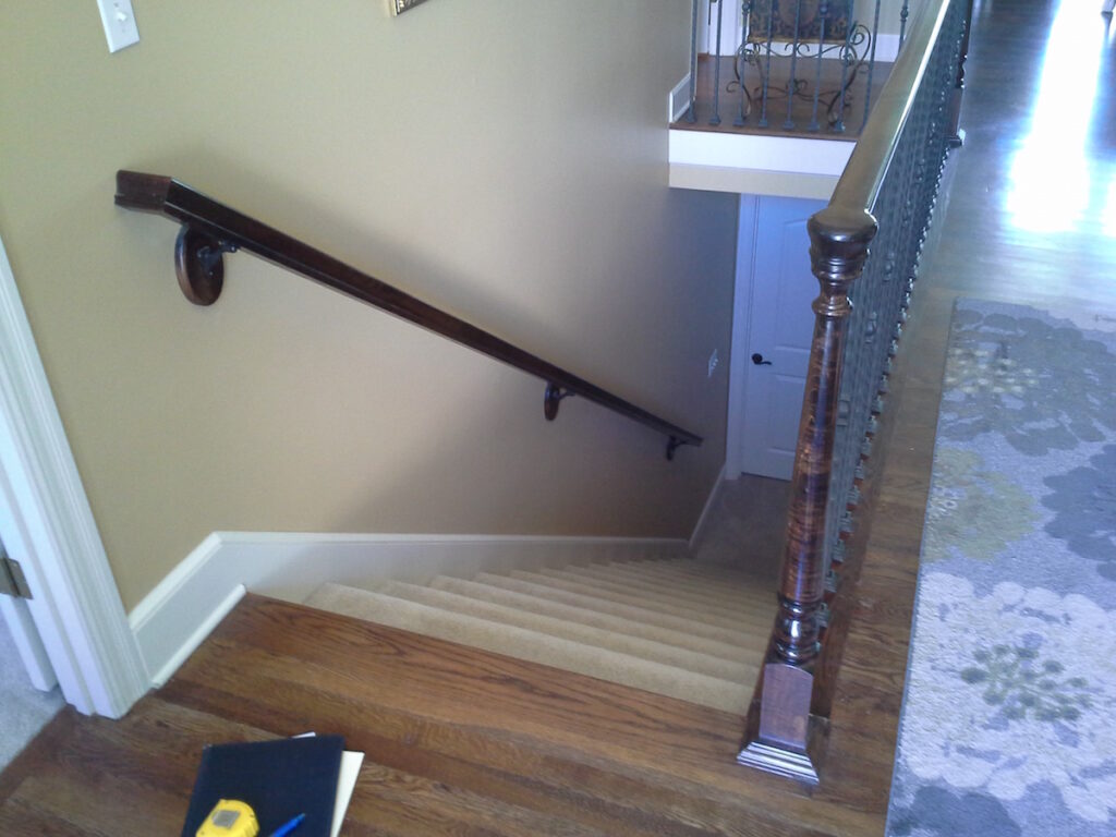 Photo: Wooden Handrail installed by Accessibility Remodeling
