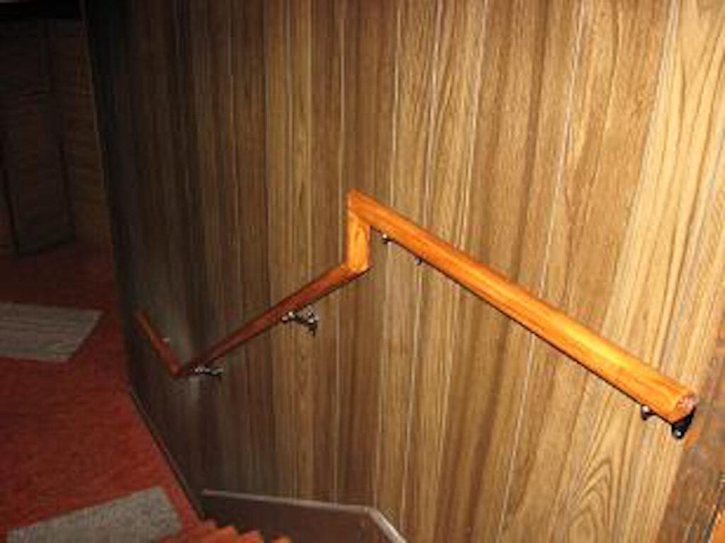 Photo: Wooden Stair Handrails installed by Accessibility Remodeling