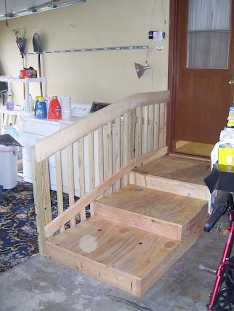 Photo: Wood Low-Rise Platform steps installed by Accessibility Remodeling